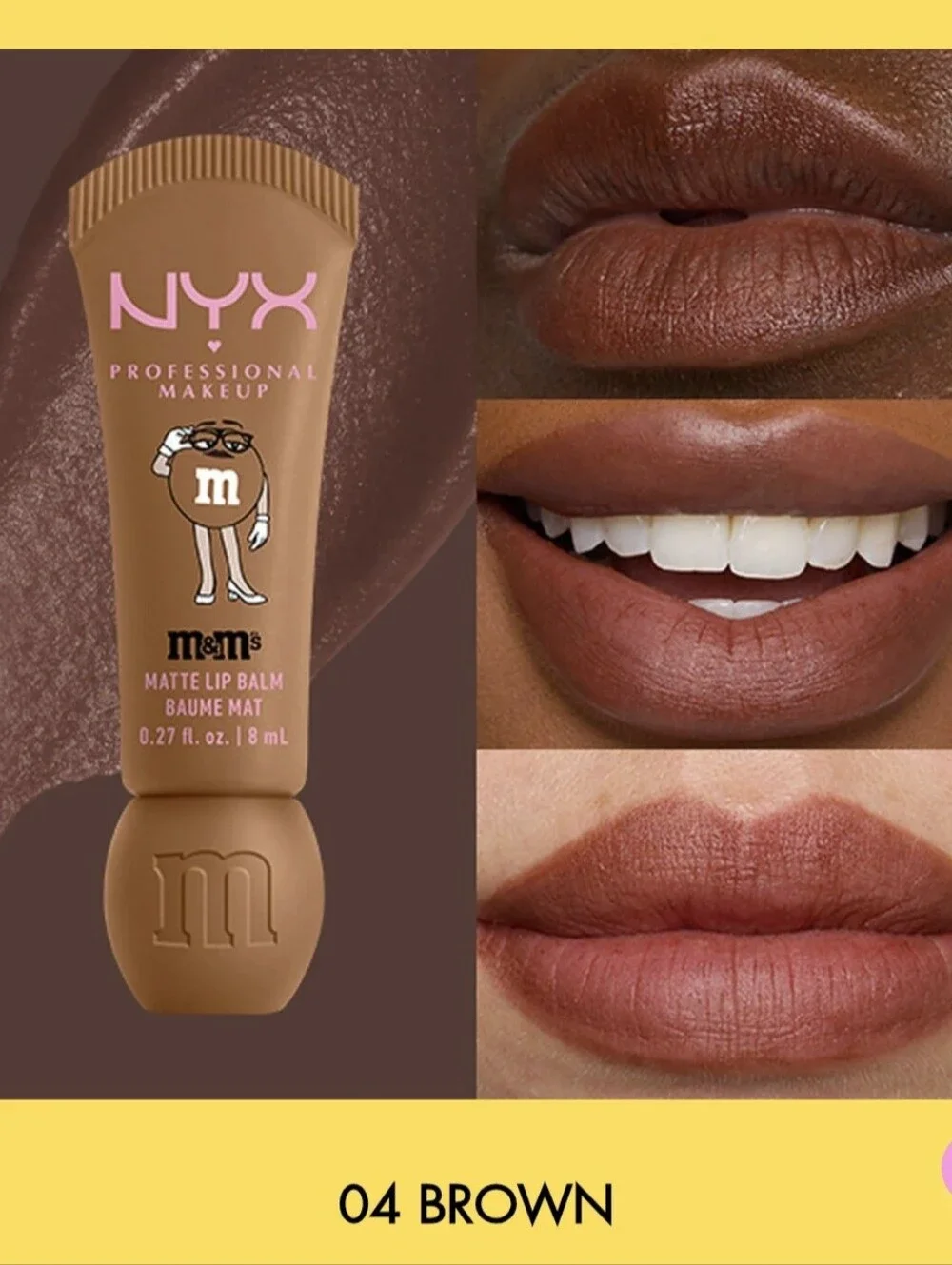 NYX Professional Makeup x M&M's Smushy Surprize Matte Lip Balm--Brown